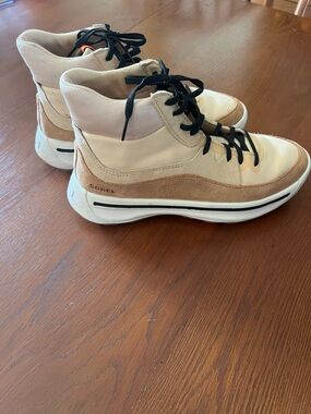 Sorel Beige and Tan High-Top Casual Sneaker Boot